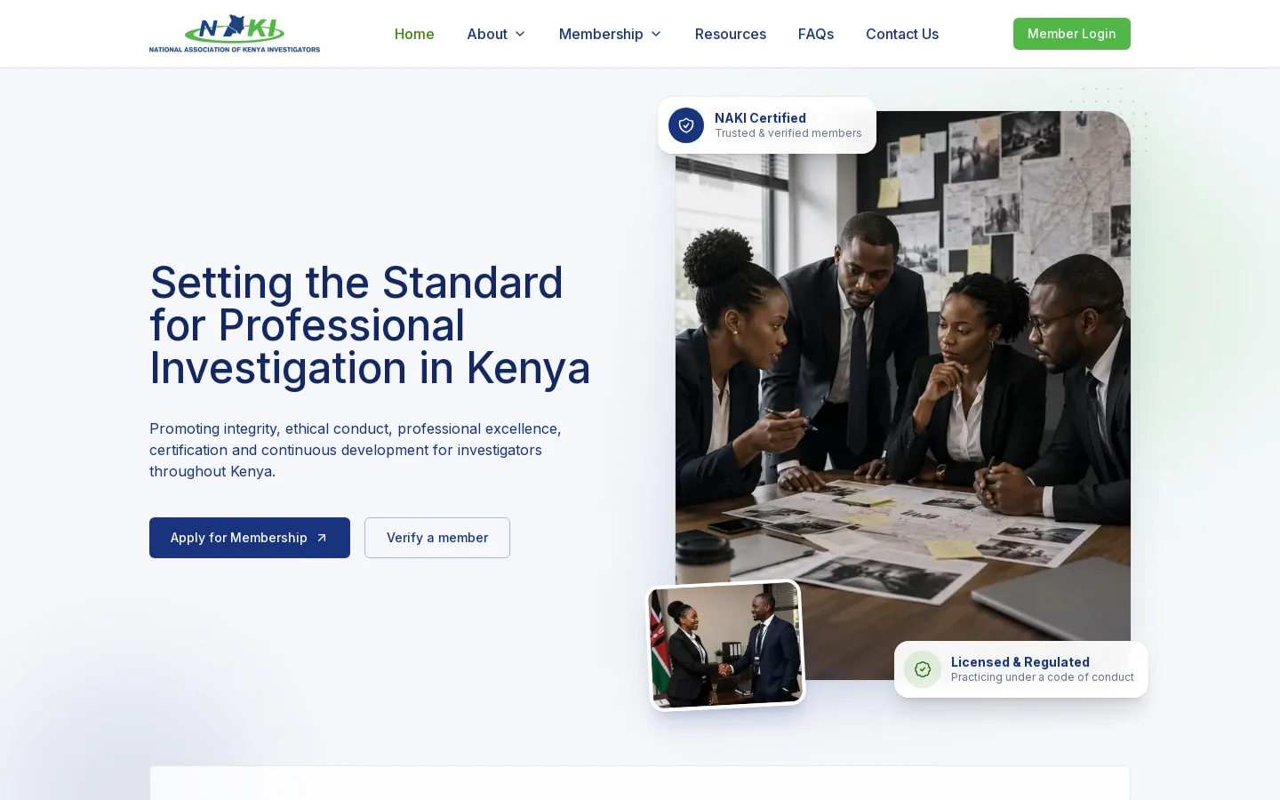 Screenshot of new.naki.or.ke